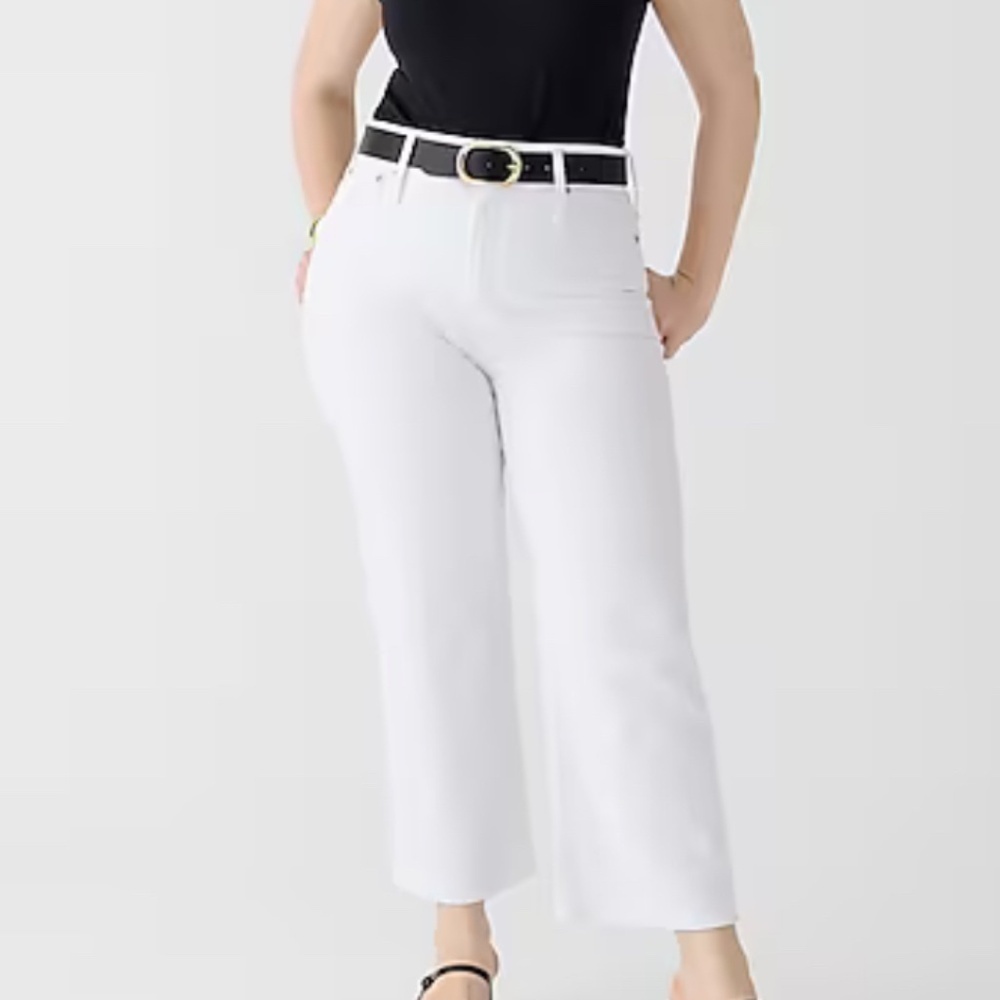 J Crew White Curvy Slim Wide Leg Jeans Size 35 20 NWT